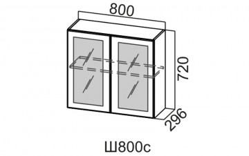 Шкаф Навесной «Геометрия Ш800C/720» Со Стеклом