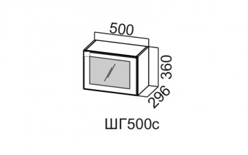 Шкаф Навесной «Геометрия ШГ500С/360» Горизонтальный Со Стеклом