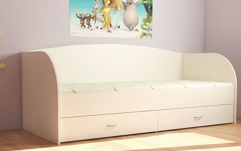 Кровать одноместная детская с ящиками
