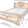 Кровать «Лилия» из массива сосны - 